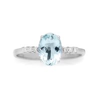Anello Promesse Donna Vita in Oro bianco Acquamarina 0.75 Ct AOV75F-16 - AOV75F-16